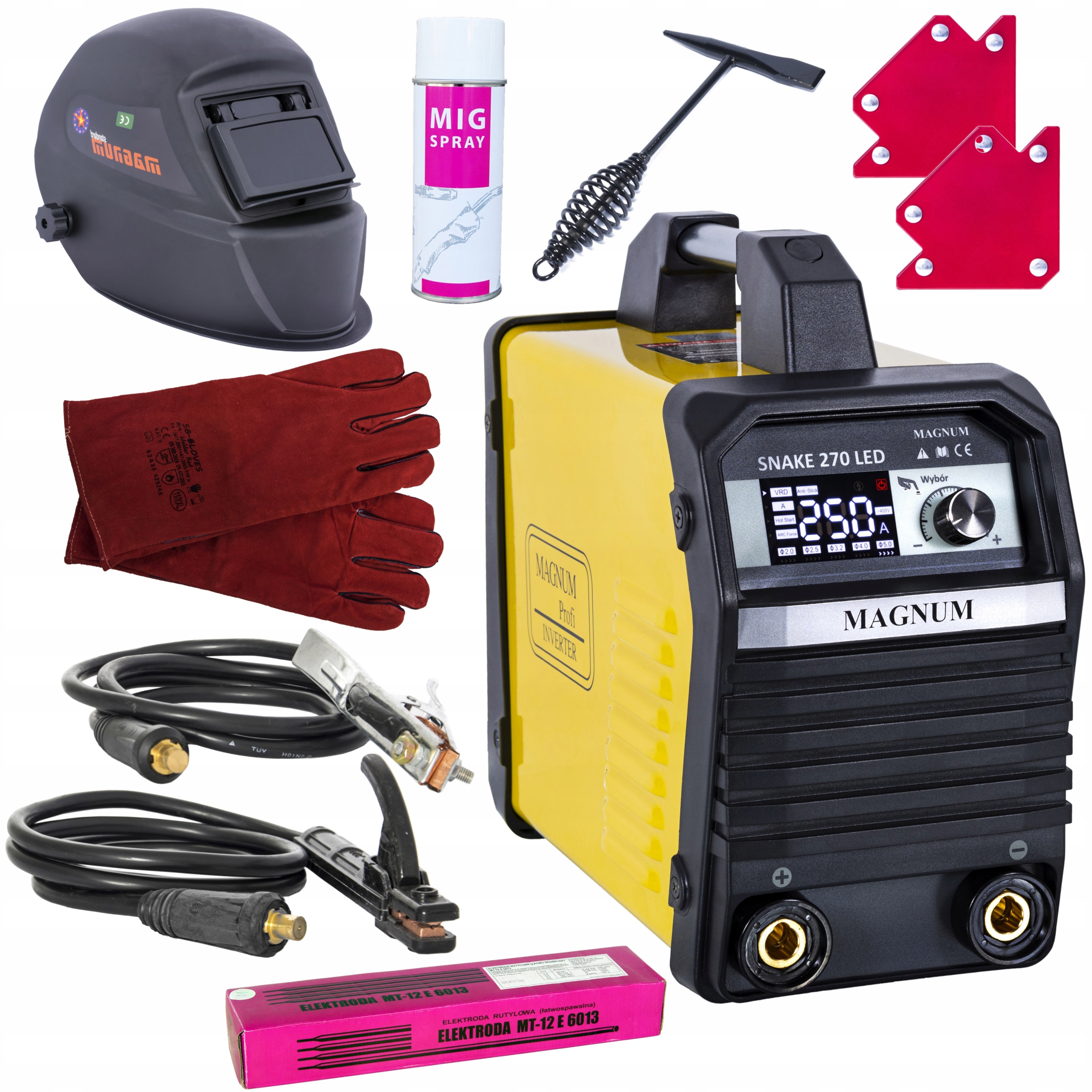MAGNUM SNAKE 270 светодиодный инвертор сварочный аппарат комплект#1