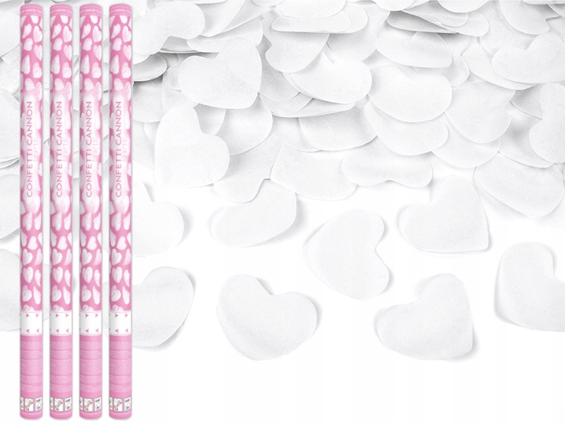 TUBY STRZELAJĄCE KONFETTI BIAŁE SERDUSZKA ARMATKA WYSTRZAŁOWA SERCA 80cm EAN (GTIN) 5901157423177