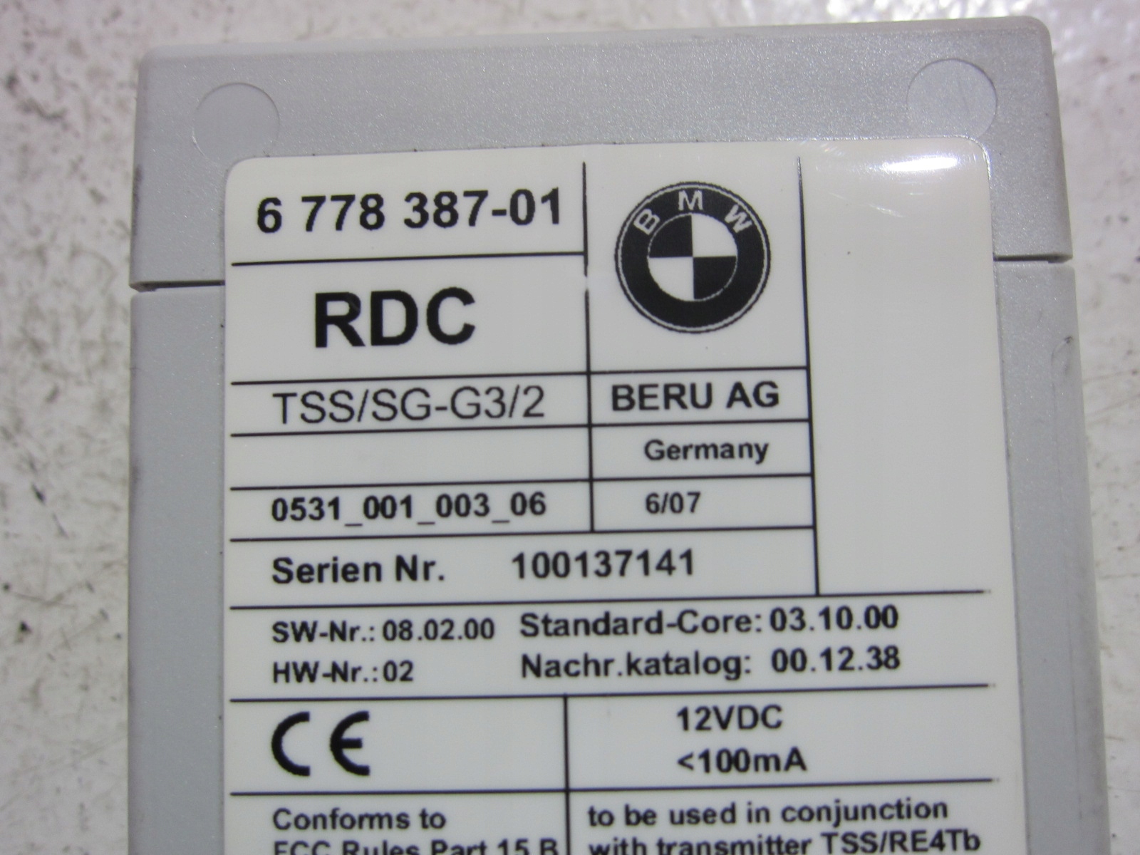 BMW E70 X5 E60 modul Vezerlő egység RDC 6778387