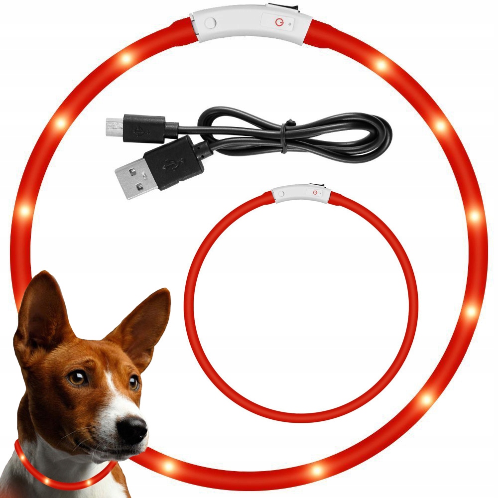 

Obroża świecąca led dla psa i kota regulowana usb