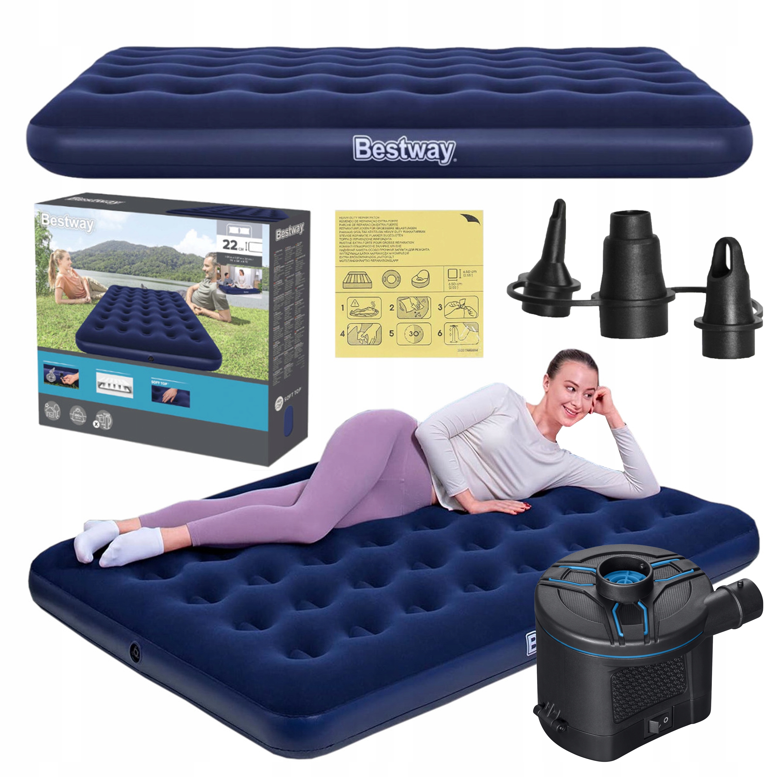 Matrace 2OS. Bestway 67002 Elektrická Pumpa na baterie 430L/MIN