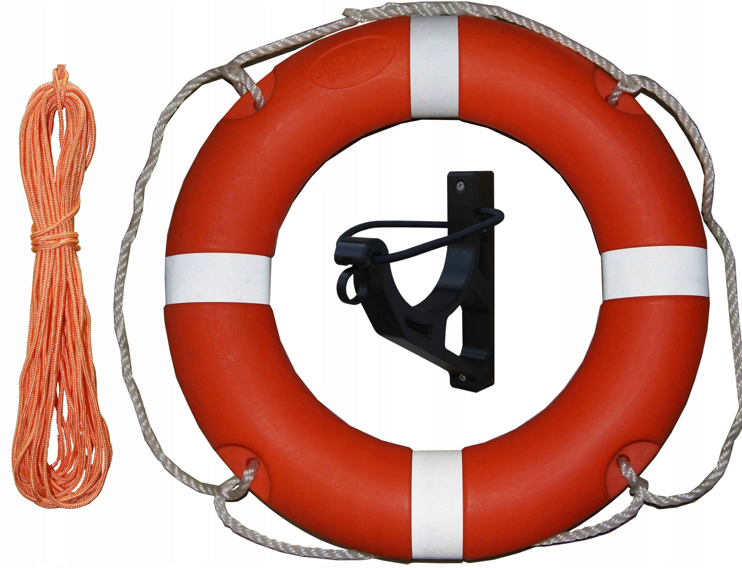 Záchranné kolo 58 cm s plovoucím lanem 30 m/8 mm a věšákem na kolo