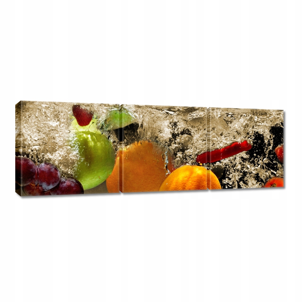 

Obrazy 60x20 Owoce wpadające do wody