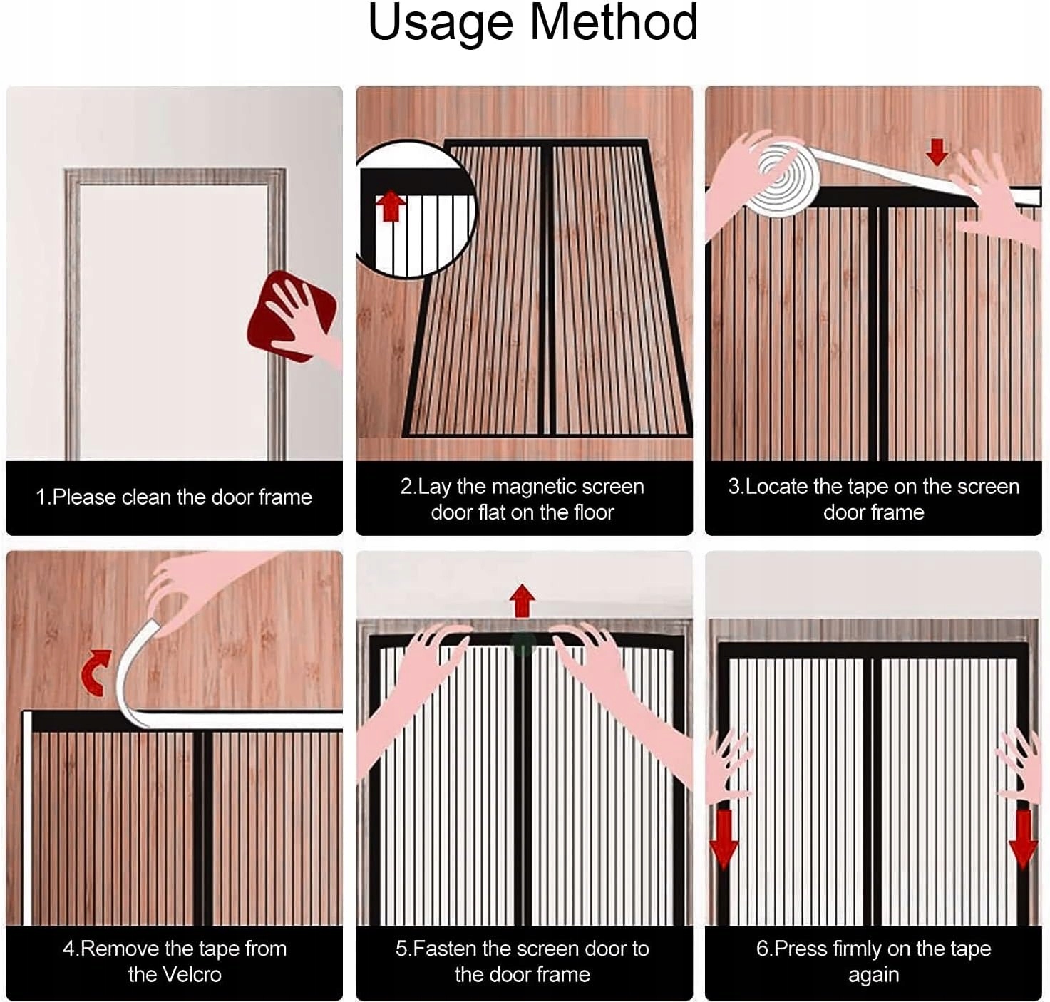MOSKITIERA MAGNETYCZNA NA DRZWI BALKONOWE OCHRONA PRZED OWADAMI KOMARAMI Maks. szerokość 90 cm