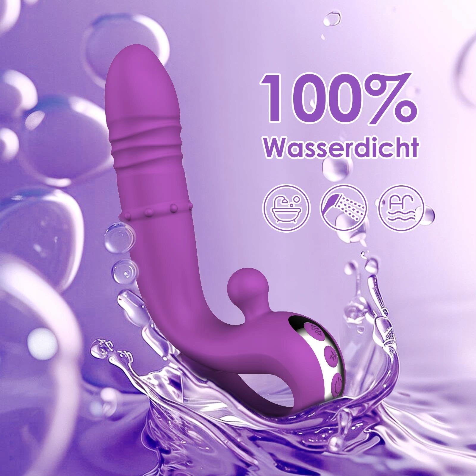 DILDO VIBRATOR DLA KOBIET G PUNKT KLITORIS 10 FUNKCJI WIBRACJI TELESCOP — miniatura 8