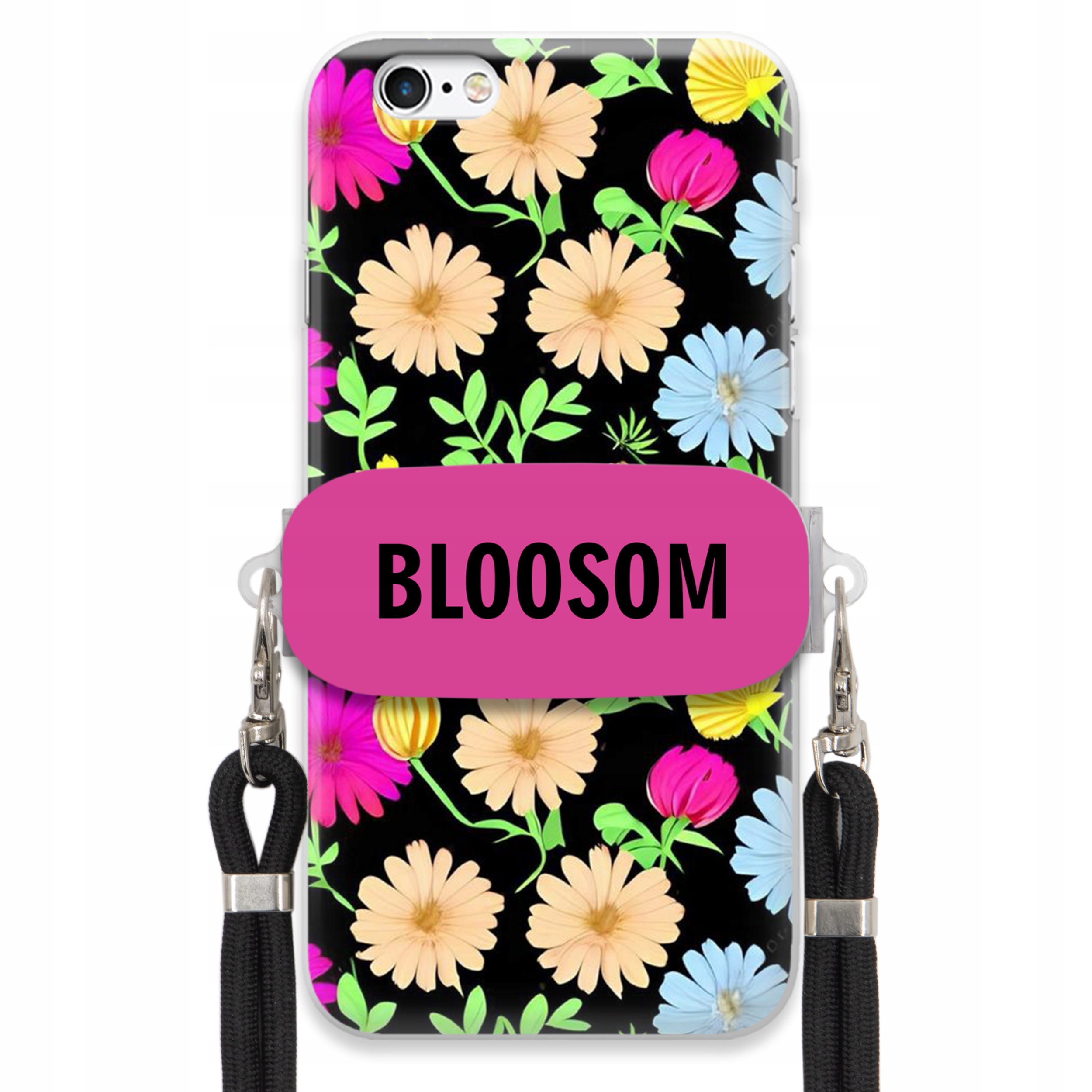 Pouzdro Držák Crossbody pro iPhone 6 Plus Kryt Case Květiny Bloosom Flower