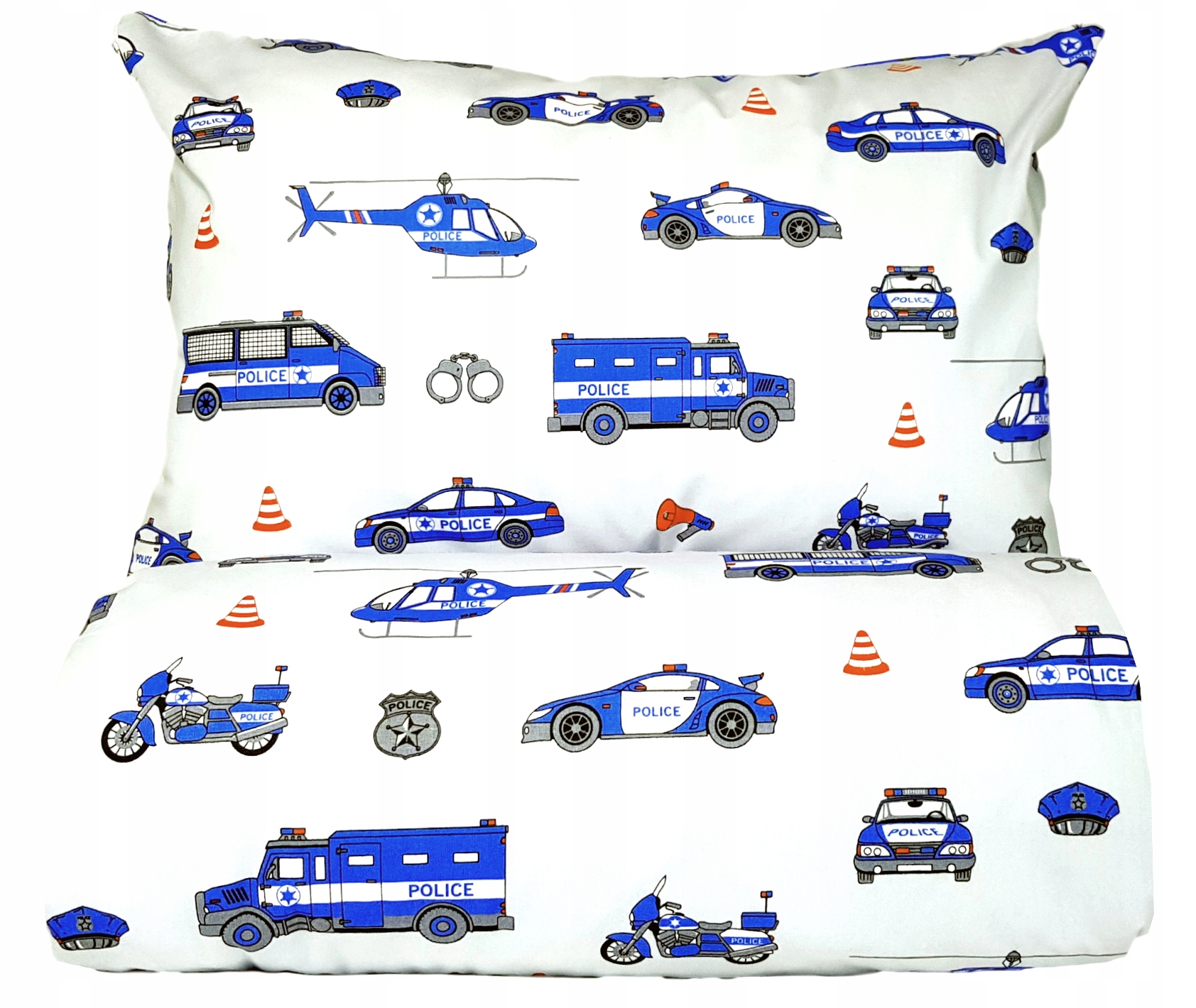 

Pościel Chłopięca 100X135 Policja Wozy Auta Motory