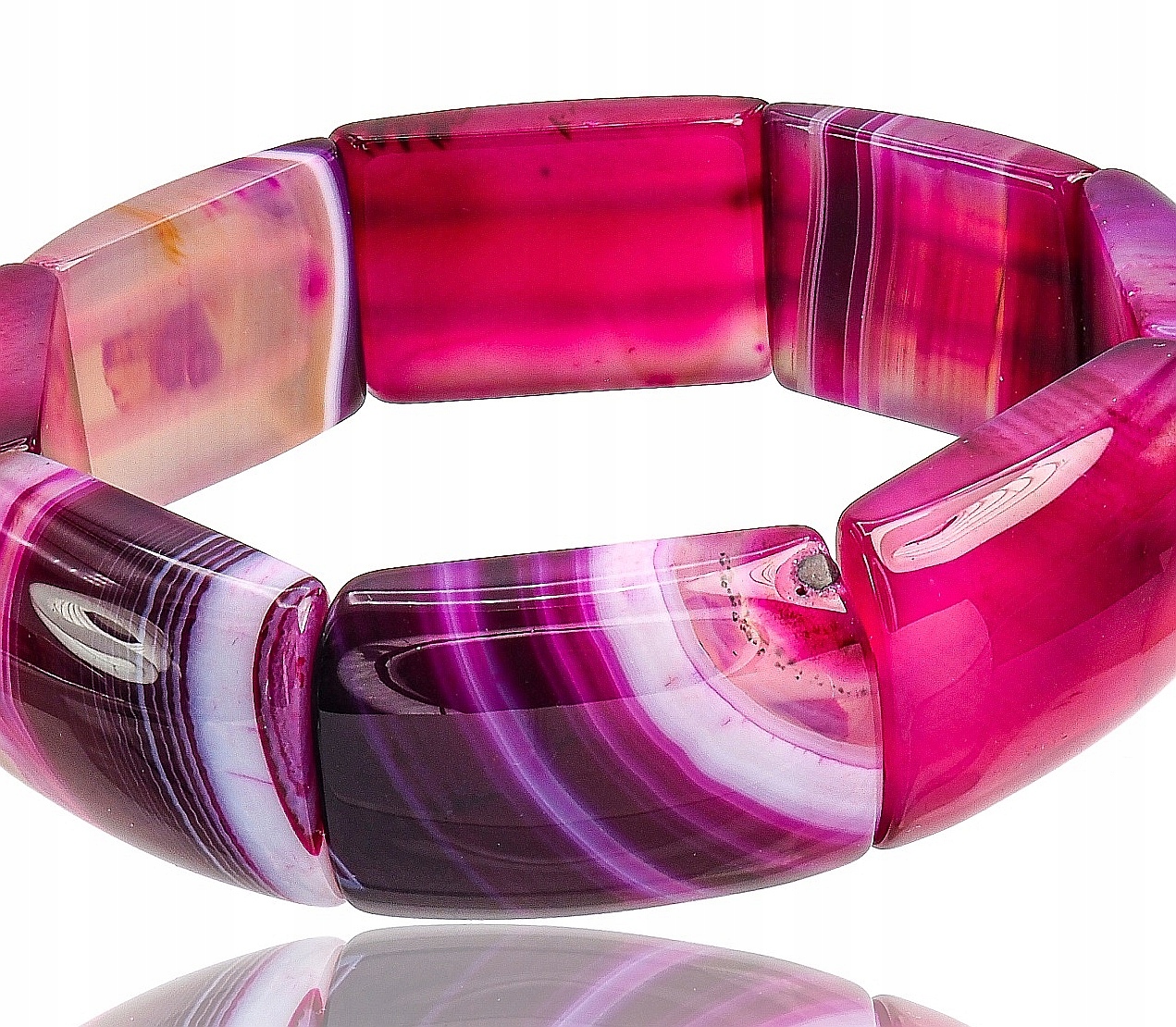 Růžový efektní přírodní náramek