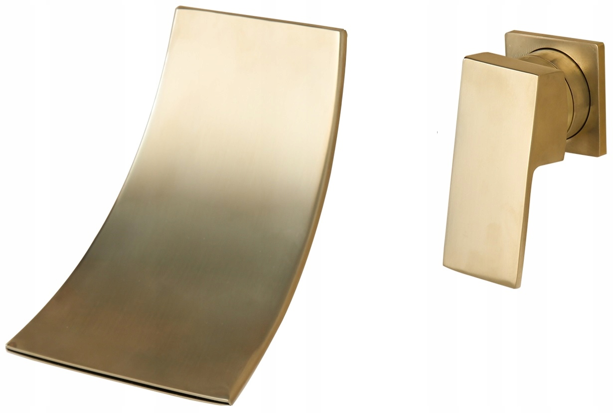 

Kran Bateria Umywalkowa Efekt Wodospadu Złoty Mat