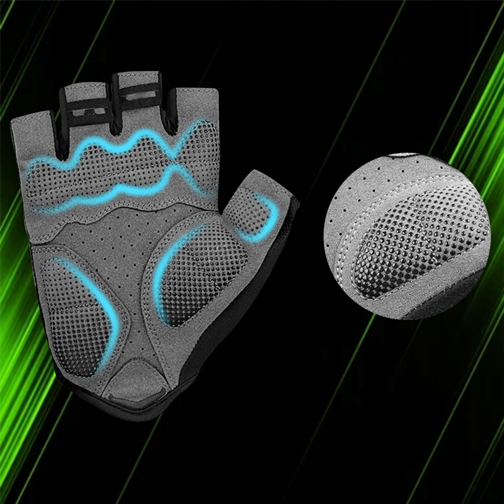 VIBIKE RĘKAWICZKI ROWEROWE NA ROWER BEZ PALCÓW ŻELOWE MĘSKIE DAMSKIE L Model VBK006