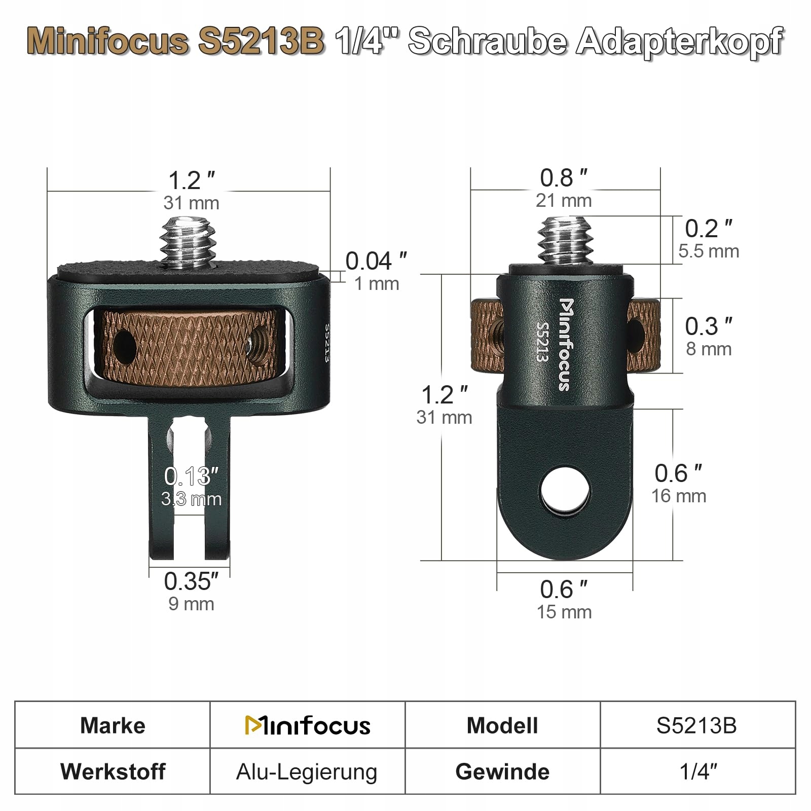 ADAPTER KAMERA STATYW 2 SZTUKI DO GOPRO INSTA 360 SJCAM AKCESORIA — miniatura 5