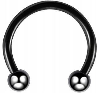 

Kolczyk podkówka podkowa septum czarny 8mm