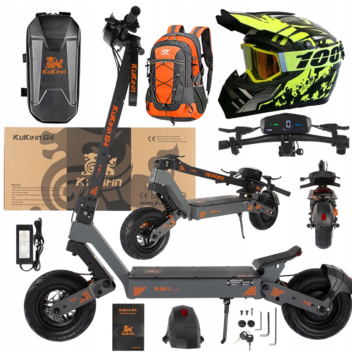 KuKirin G4 Skládací elektrická vozidla 2000W 70KM/H 60V 20Ah 75km +Dárek