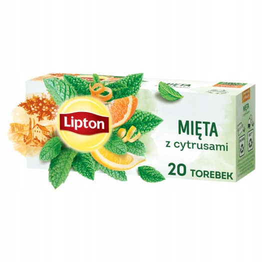 Lipton Čaj čaj Máta s citrusy, 20 sáčků ex.
