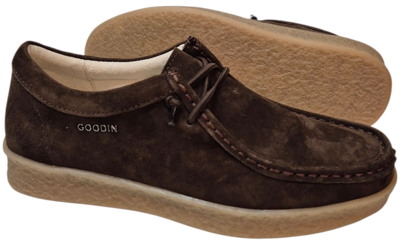 Goodin GD-XW-1010 Polobotky Tmavě hnědá Coffee semišová kůže vel 37