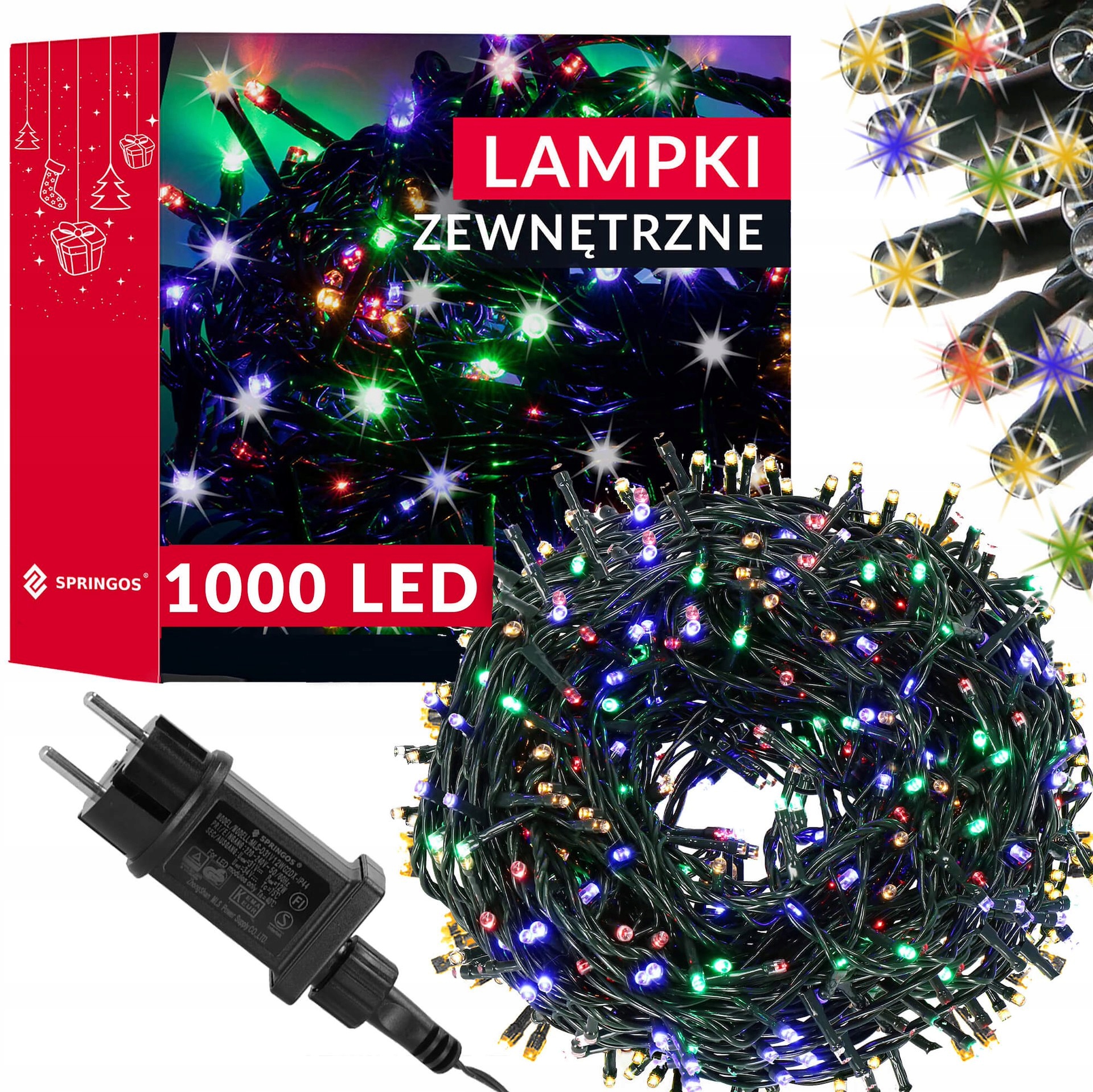 Vánoční Osvětlení Na Stromeček 1000 Led Externí 52,5M Světelný Řetěz Na Vánoční Stromek Do Zásuvky