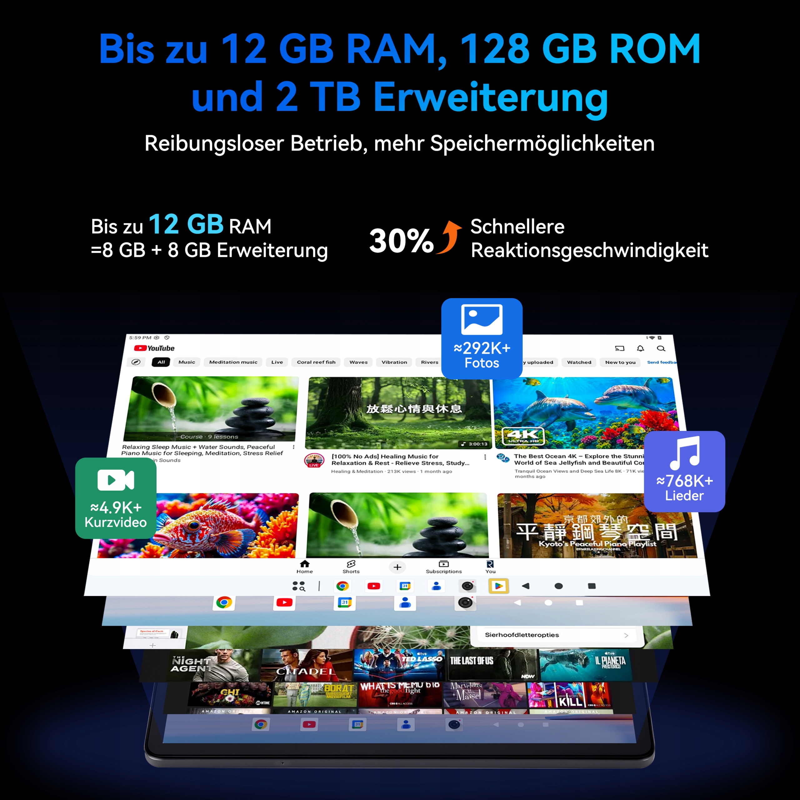 Tablet 11" 12 GB / 128 GB Android 15 Octa-Core 16MP+8MP 8000mAh Model procesora M4