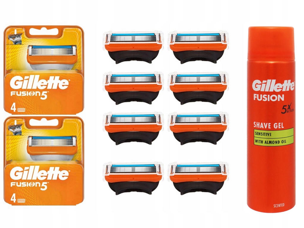 Originální Vložky Čepele Nůžky Do Strojku Gillette Fusion 5 x 8 Gel