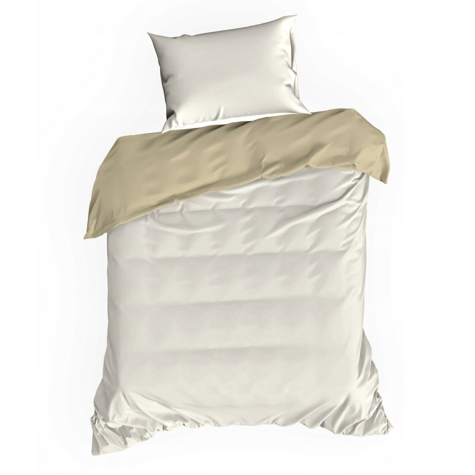 Komplet Pościeli NOVA3 Satyna Bawełna 140X200 CM Krem Beż