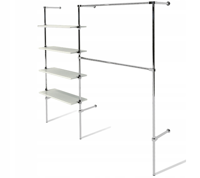 

Wieszak garderoba z półkami 140cm Śnieżnobiały