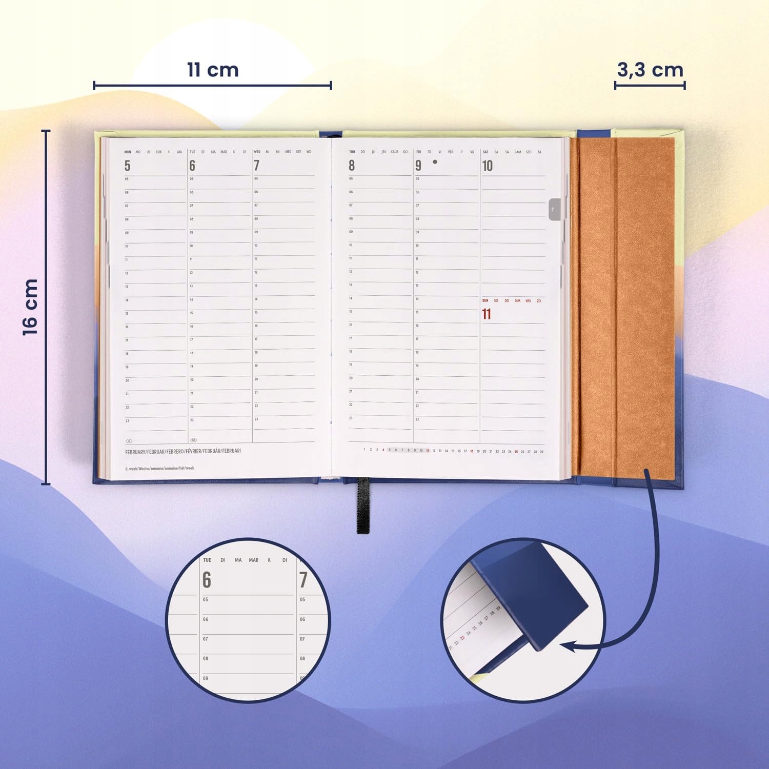 KALENDARZ KIESZONKOWY NA ROK 2024 A6 TERMINARZ Z ZAMKNIĘCIEM NOTATNIK Marka inny