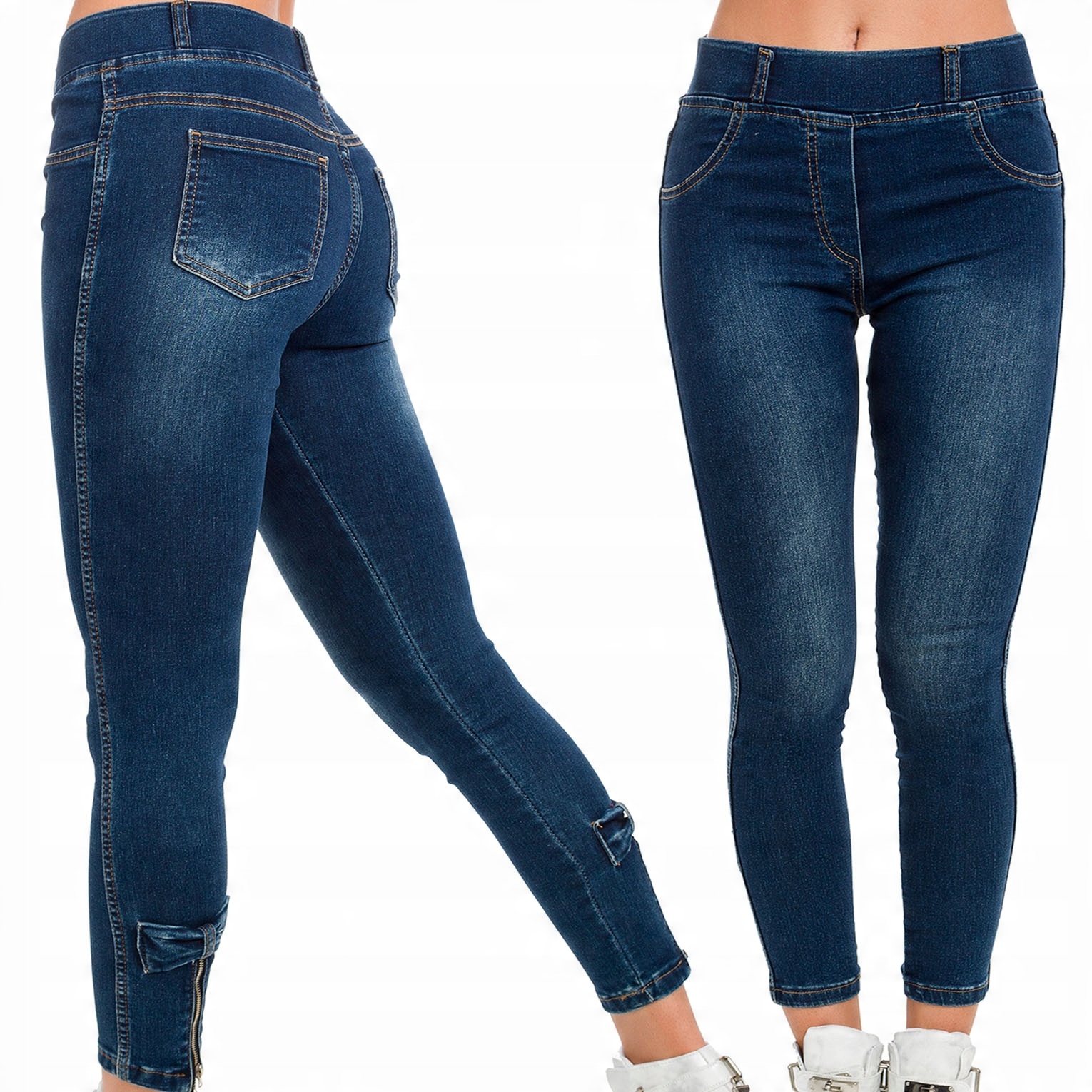 

057_roz._8XL__SPODNIE Jeansy Kokardki Gumka