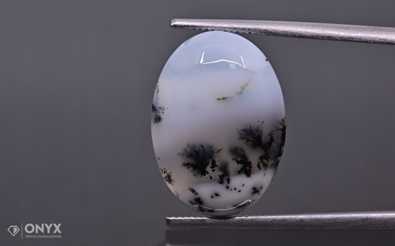 Dendritový achát z Turecka kabošon ovál 18x13 mm