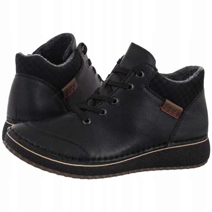 Dámské Kožené Kotníkové Boty Rieker Černé 50902-00 Black