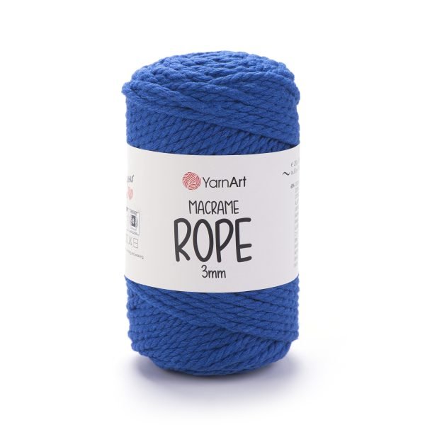 YarnArt Macrame Rope 3mm 772 modrý makramé provázek sada 4 x 250 g 63 m