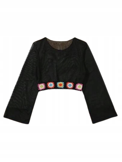 SHEIN TOP DZIEWCZĘCY SIATECZKOWY Z HAFTEM 13Y ŁWJ