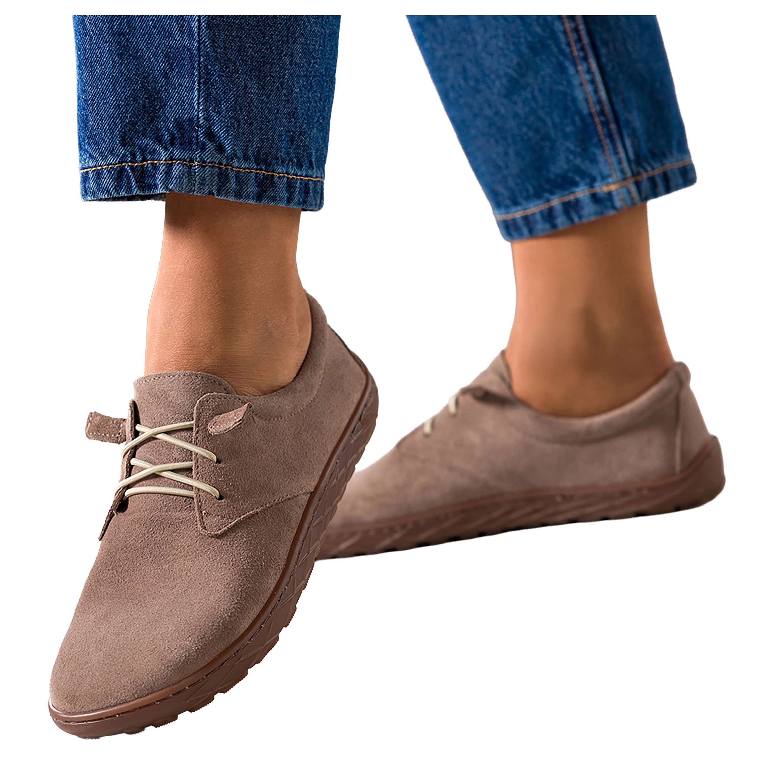 Béžové boty Barefoot Dámské Elastické Široké Šněrovací Kožené vel. 38