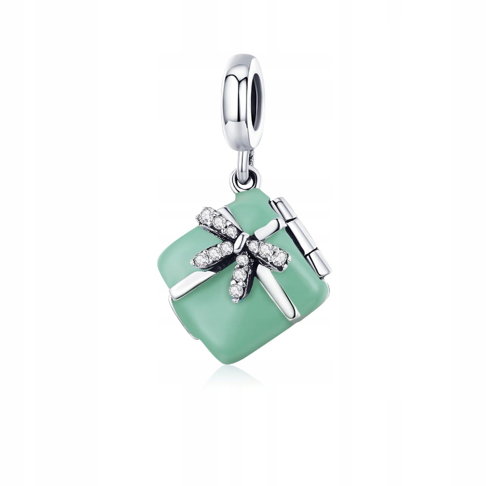 Přívěsek Ornamo Zelený Dárek Mašlička zirkon bílá Stříbro 925