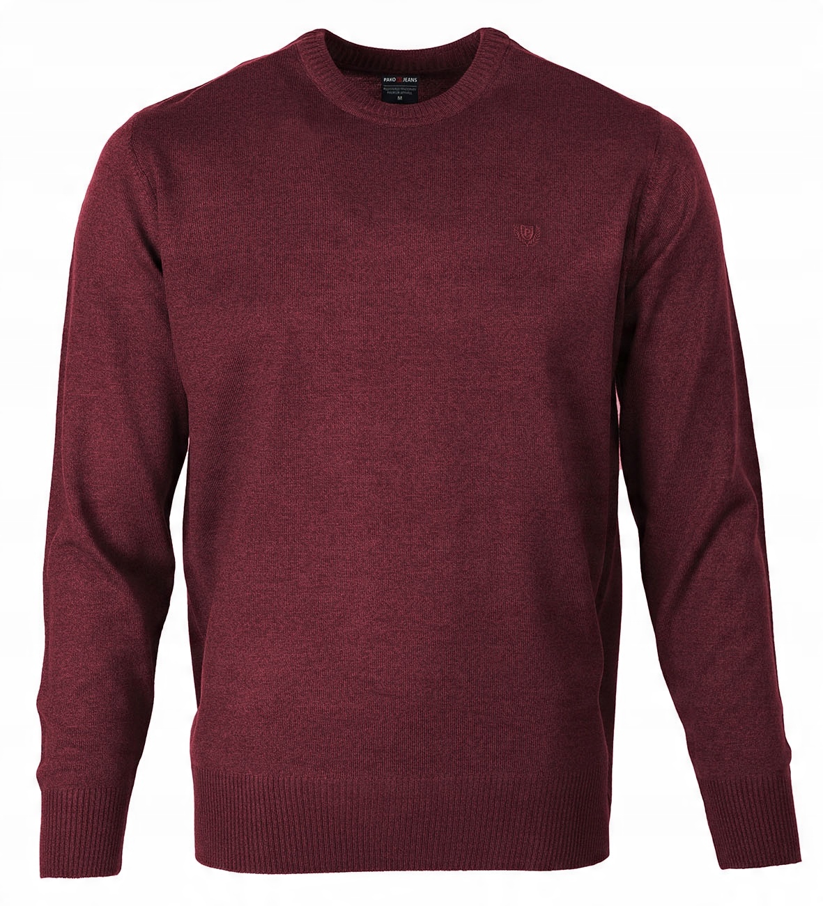 

Sweter męski klasyczny gładki Bordowy melanż XL