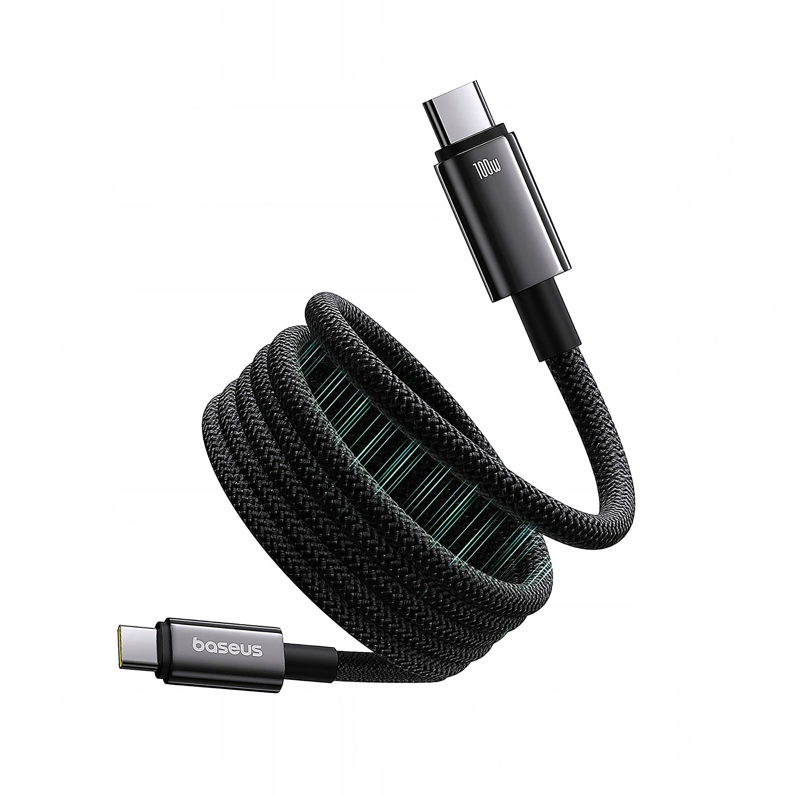 Kabel Baseus Tungsten Gold magnetyczny Usb-c Usb-c 100W 1m czarny