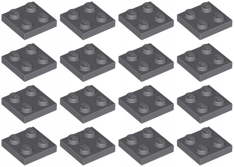 

Lego 3022 Płytka 2x2 szara ciemn Nowa (10g) 16 szt