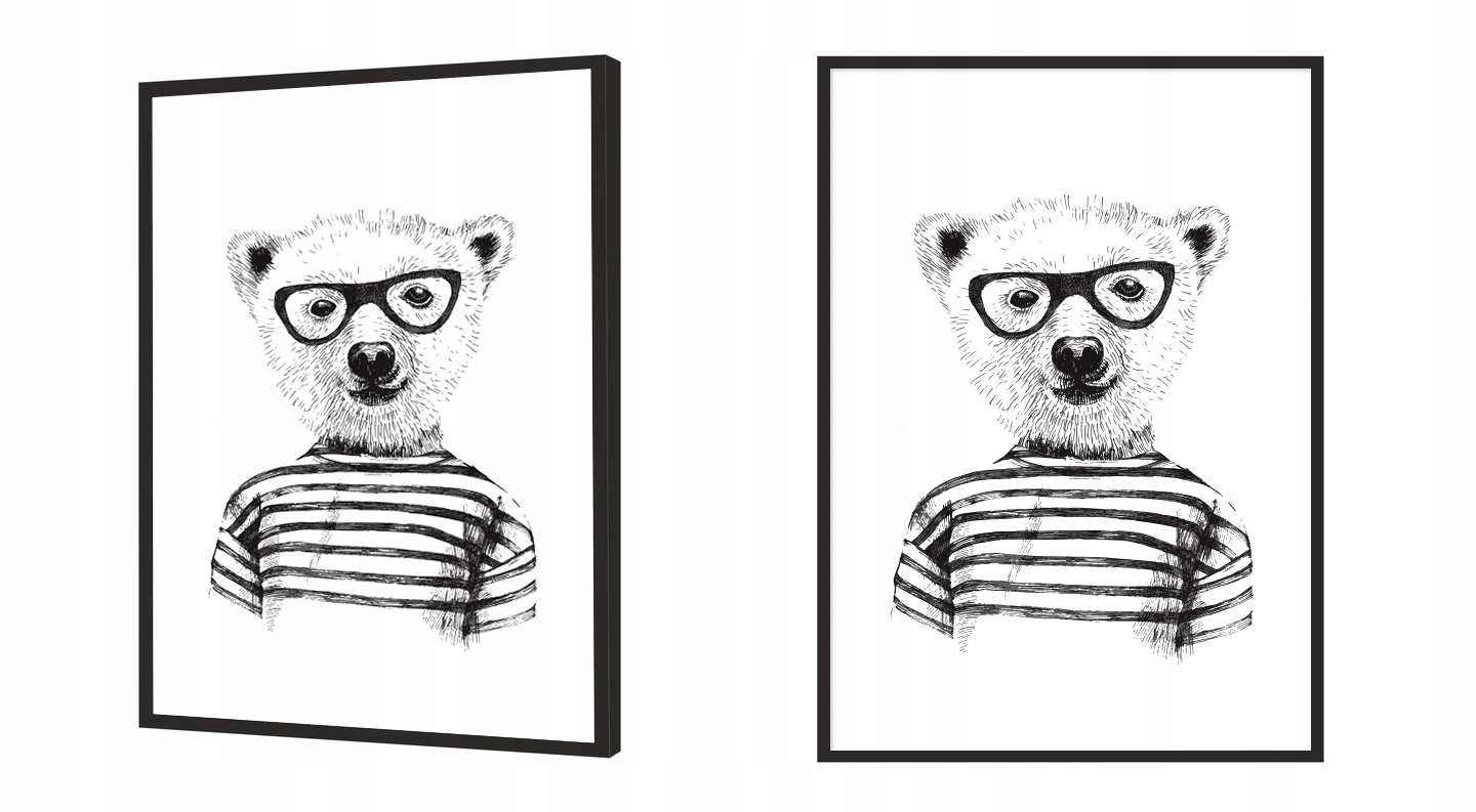 OBRAZ PLAKAT W RAMIE 33x43 cm Miś P141 Szerokość produktu 33 cm