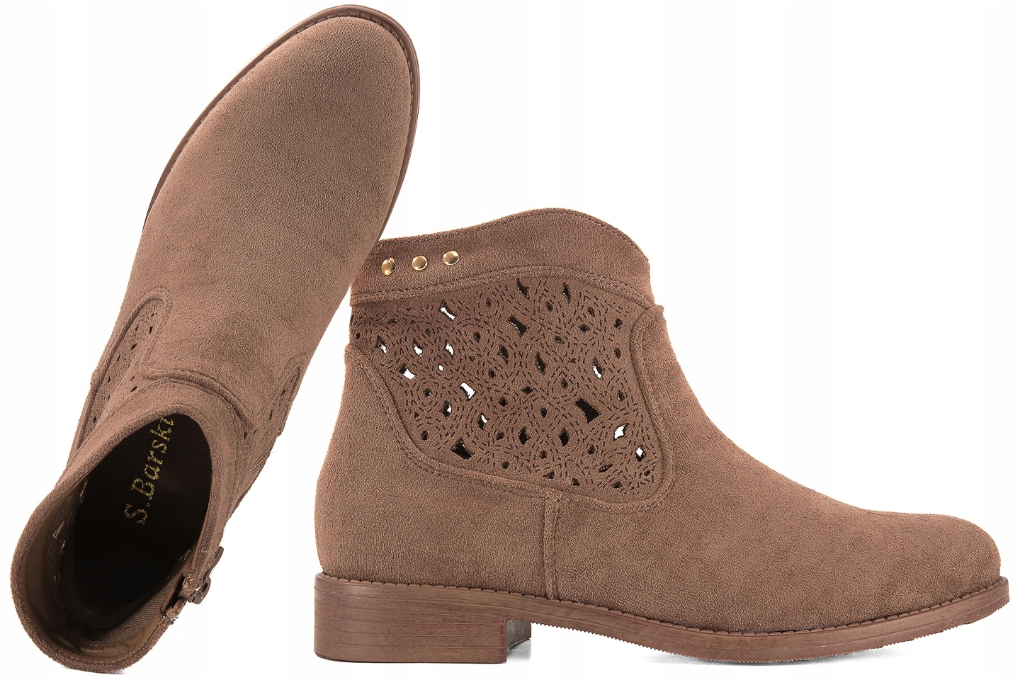 S.barski HY51-113 Prolamované Dámské Kotníkové Boty Kozačky 38