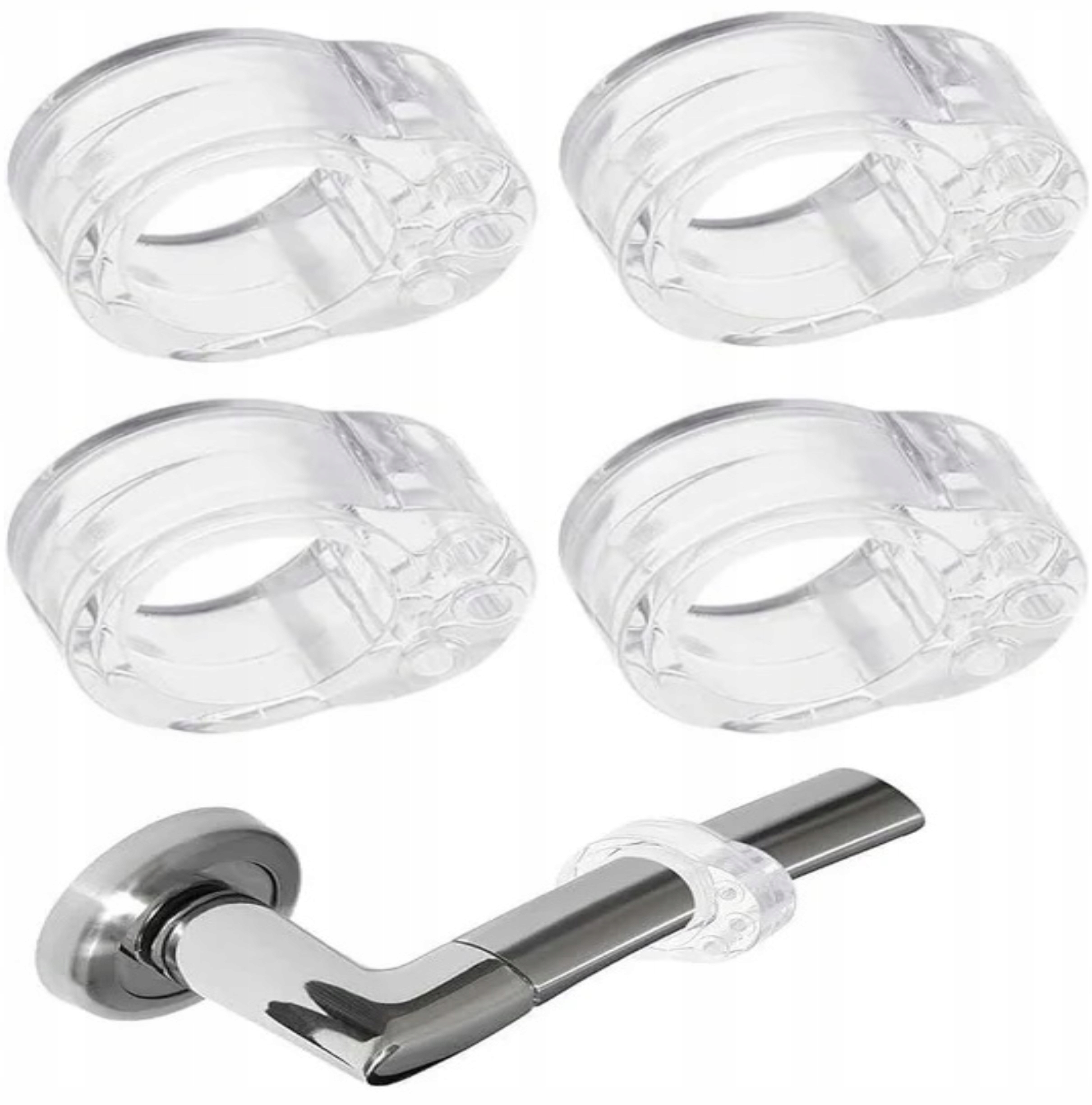 SILIKONOWY ODBOJNIK OGRANICZNIK NA DRZWI KLAMKĘ OSŁONA 4 szt Kolor przezroczysty