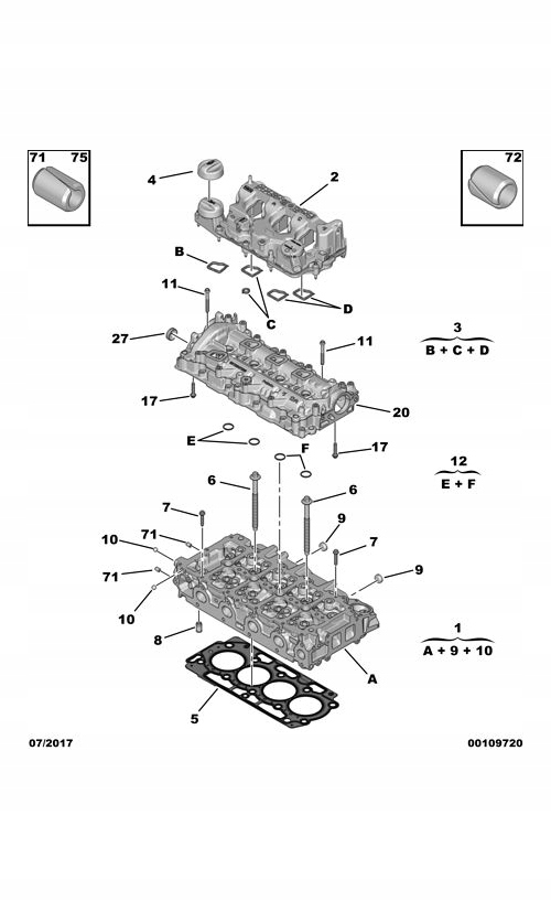 GŁOWICA SILNIKA oe PSA 1623158880 Numer katalogowy części 1623158880