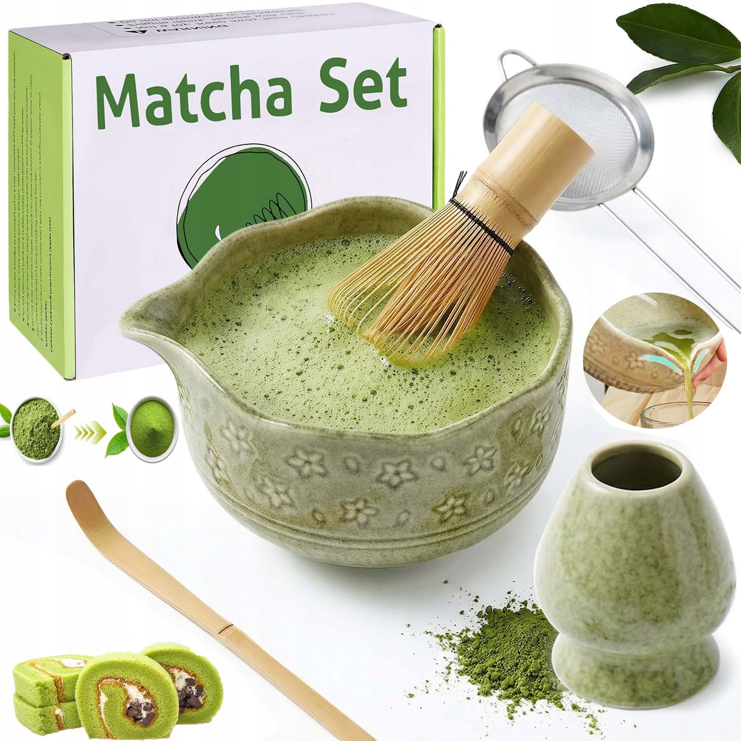 Zestaw Do Herbaty Matcha Narzędzie Do Matchy Trwałe Ceramicznym
