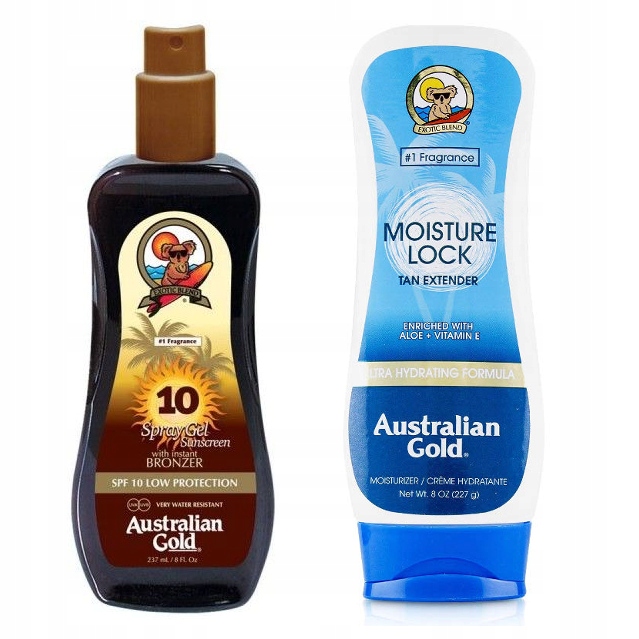 Australian Gold Spf 10 sprej s bronzerem 237 ml balzám po opalování 227 g