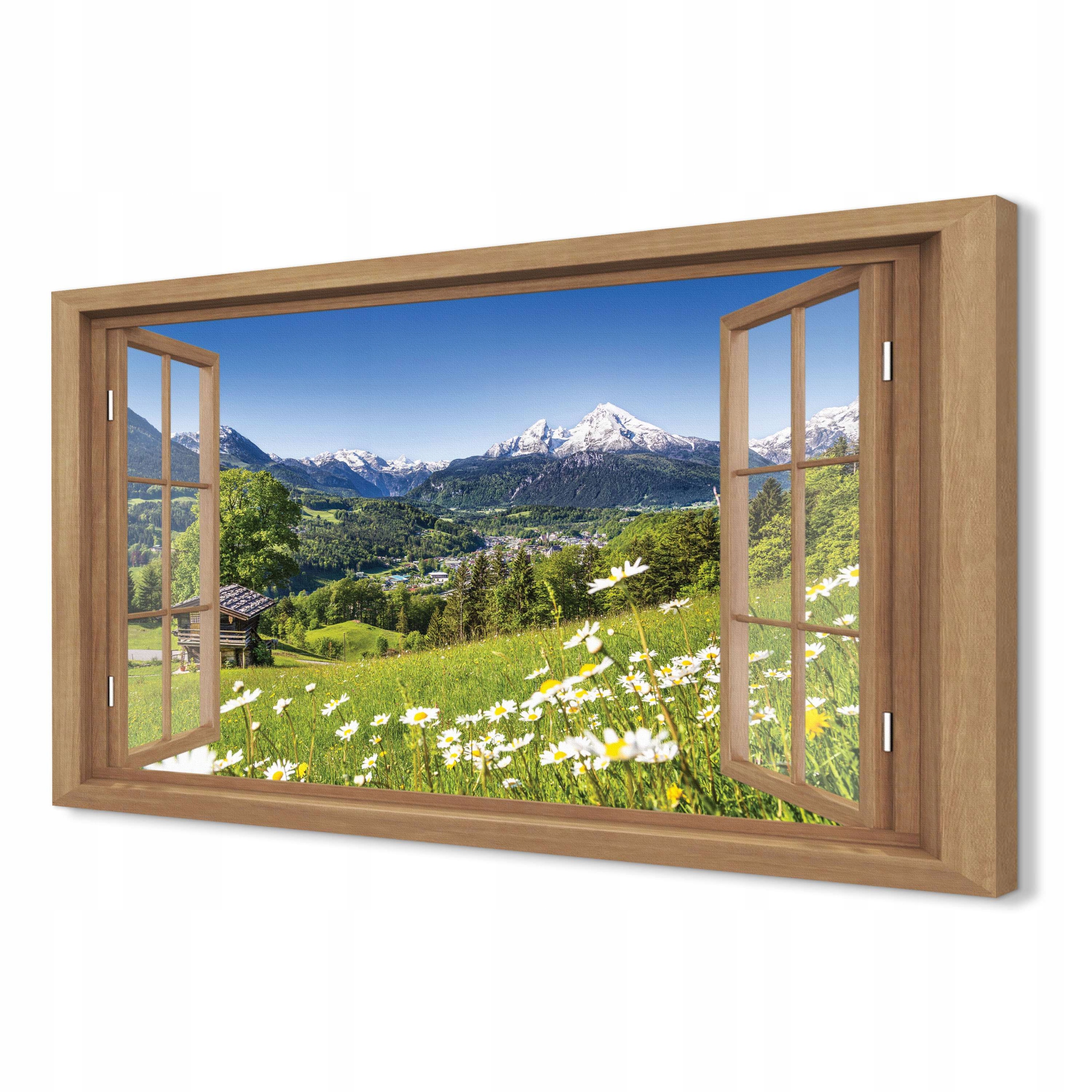 

Obraz okno canvas 3d 120x80 mały Łąka góry kwiaty