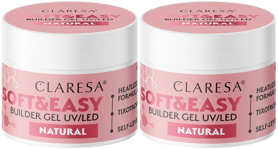2 x Claresa Stavební Gel Soft&Easy Builder Gel Natural 90G Jemný nude