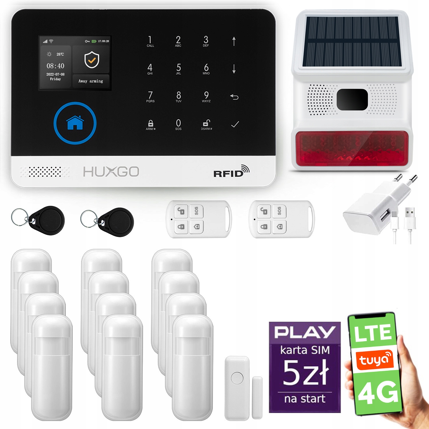 Bezdrôtový alarm WiFi Gsm 4G Lte s aplikáciou Tuya, Huxgo HXA003 4G