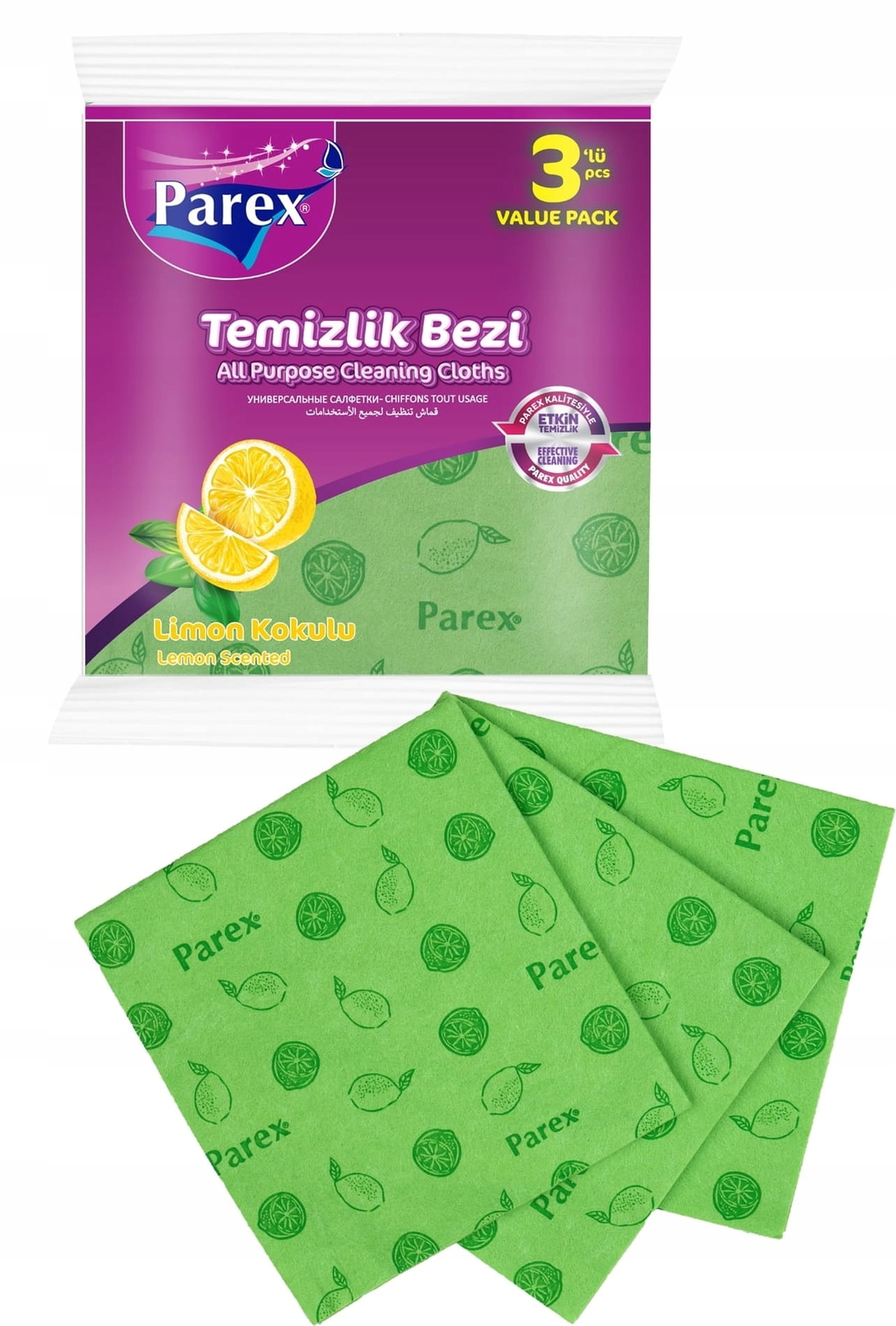 

Ściereczki uniwersalne zapach cytryny 3szt Parex