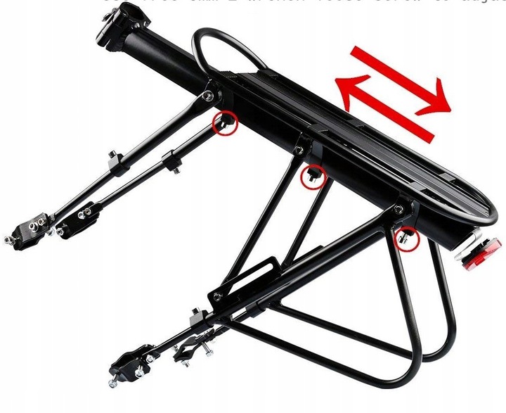 BAGAŻNIK ROWEROWY ALUMINIOWY MOCNY UNIWERSALNY AŻ 110KG WYTRZYMAŁY NA ROWER Kod producenta 110kg