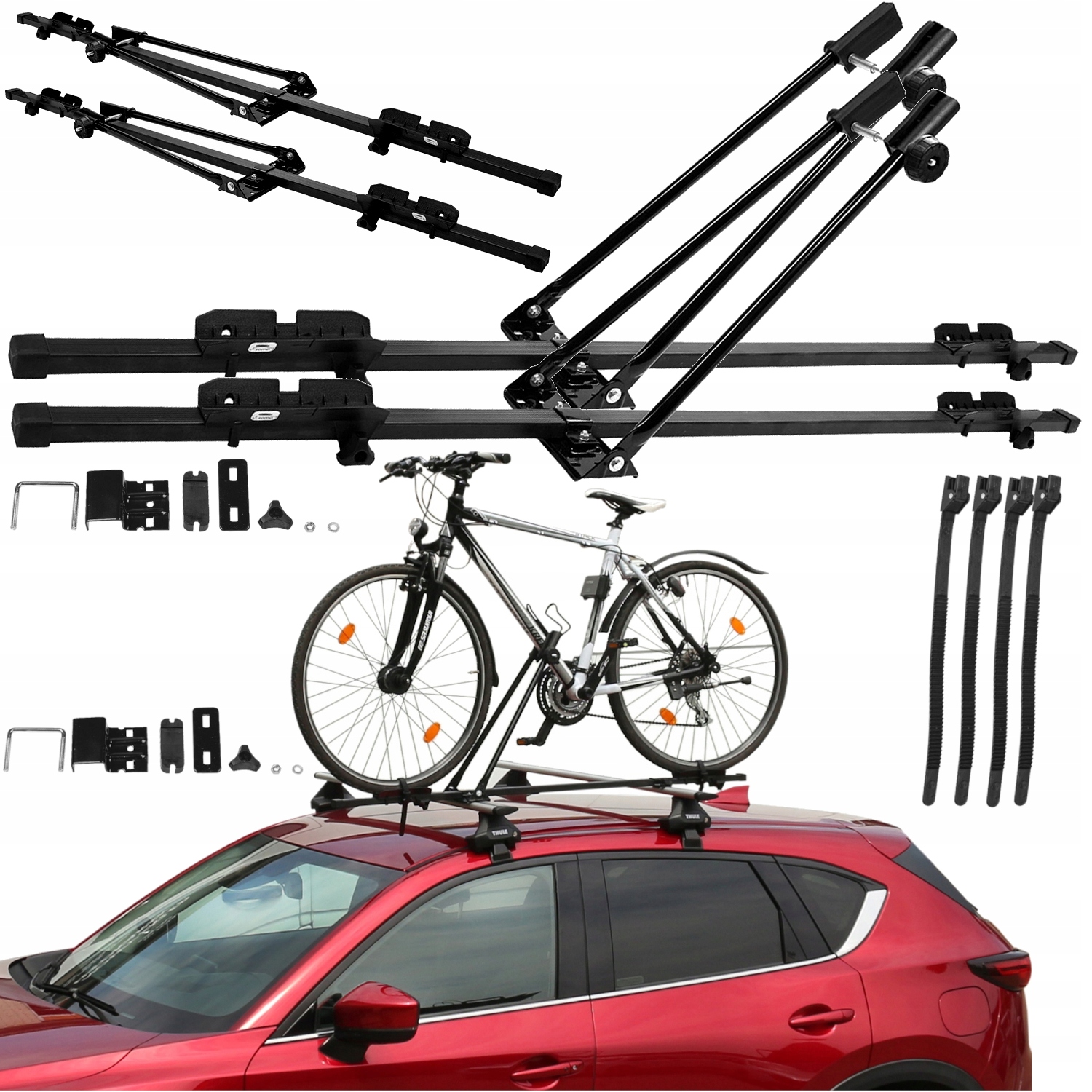 2x BAGAŻNIK ROWEROWY UCHWYT NA 2 ROWERY MOCNY STAL