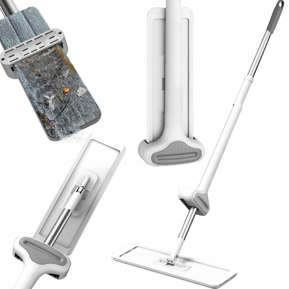 Plochý Mop Se Ždímačem 125 cm, Absorpční, Skládací, Široký, Mirkofibra