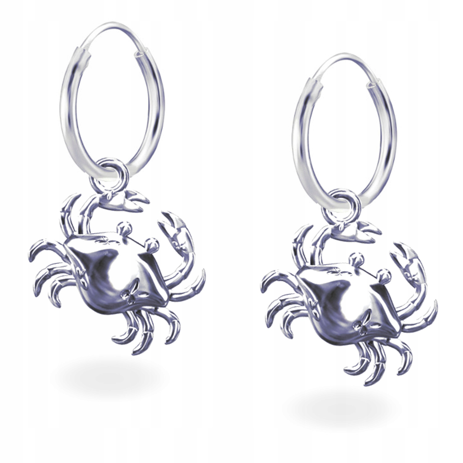 Krab Symbol obnovy a síly Stříbrné náušnice kola stříbro 925