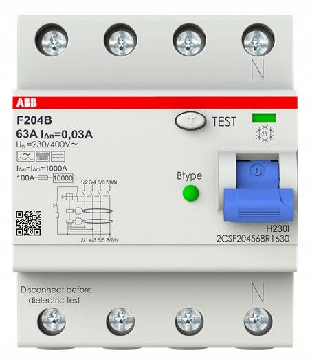 ABB F204B-63/0.03 FI circuit breaker type B 4P 63A